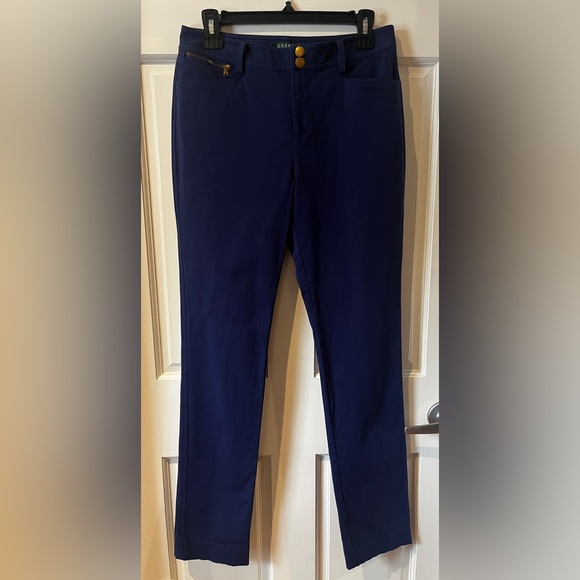 Lauren Ralph Lauren Pants Navy Size 2 Zipper Detail - Picture 1 of 8